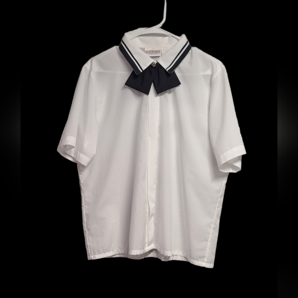 Women white button-down shirt
